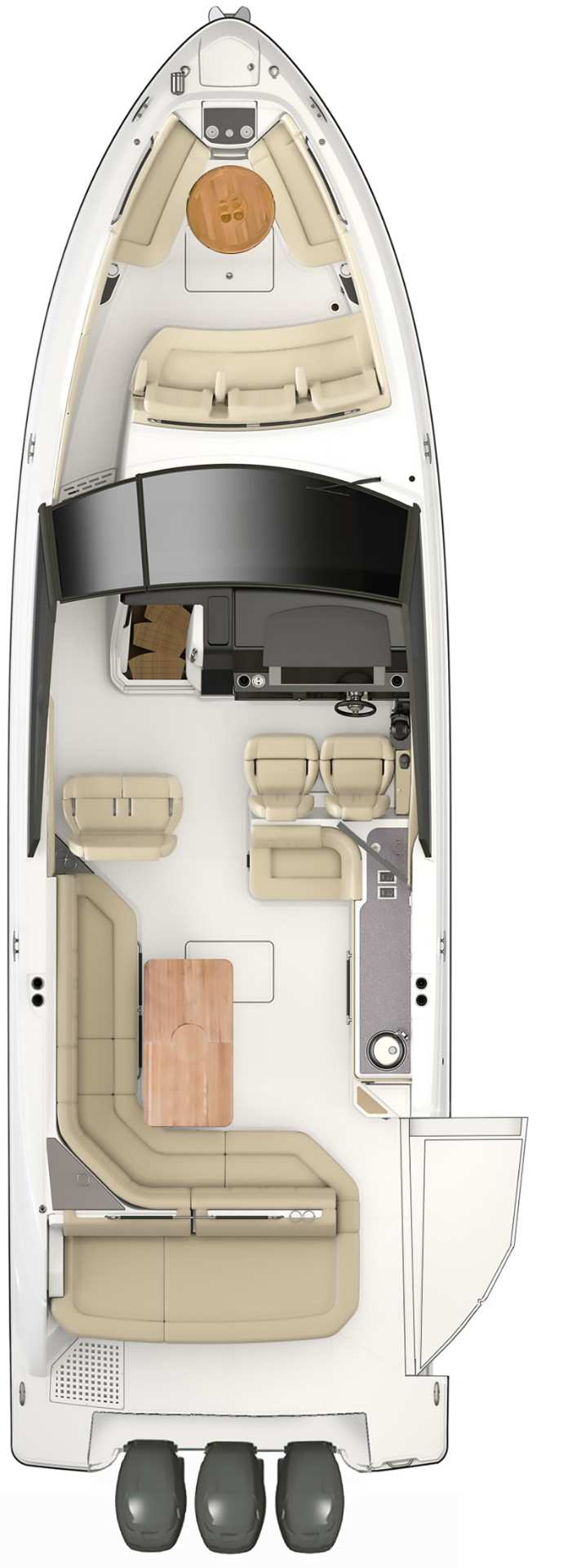 SLX 400 Outboard Cockpit floor plan