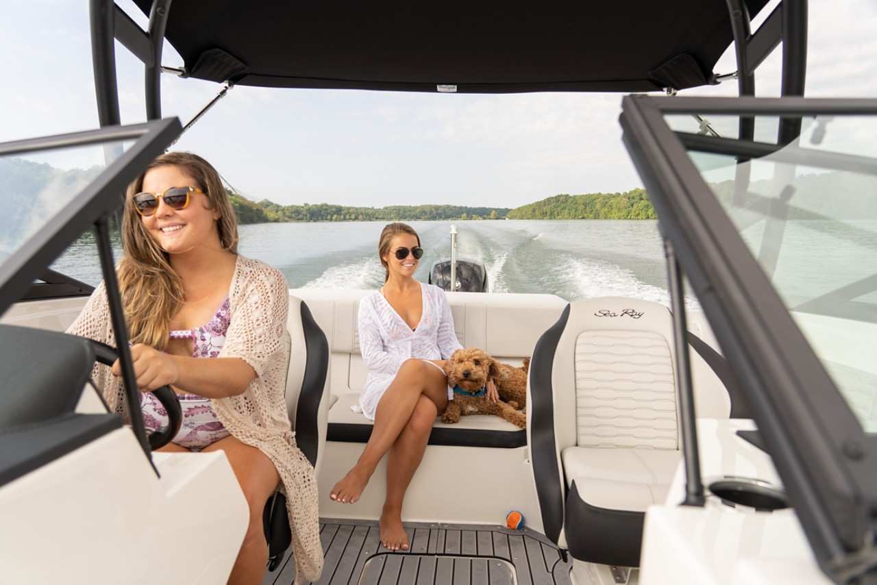 SPX 190 Outboard lifestyle dog family women cockpit