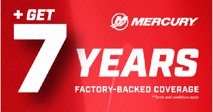 Mercury Marine 7 year factory-backed coverage