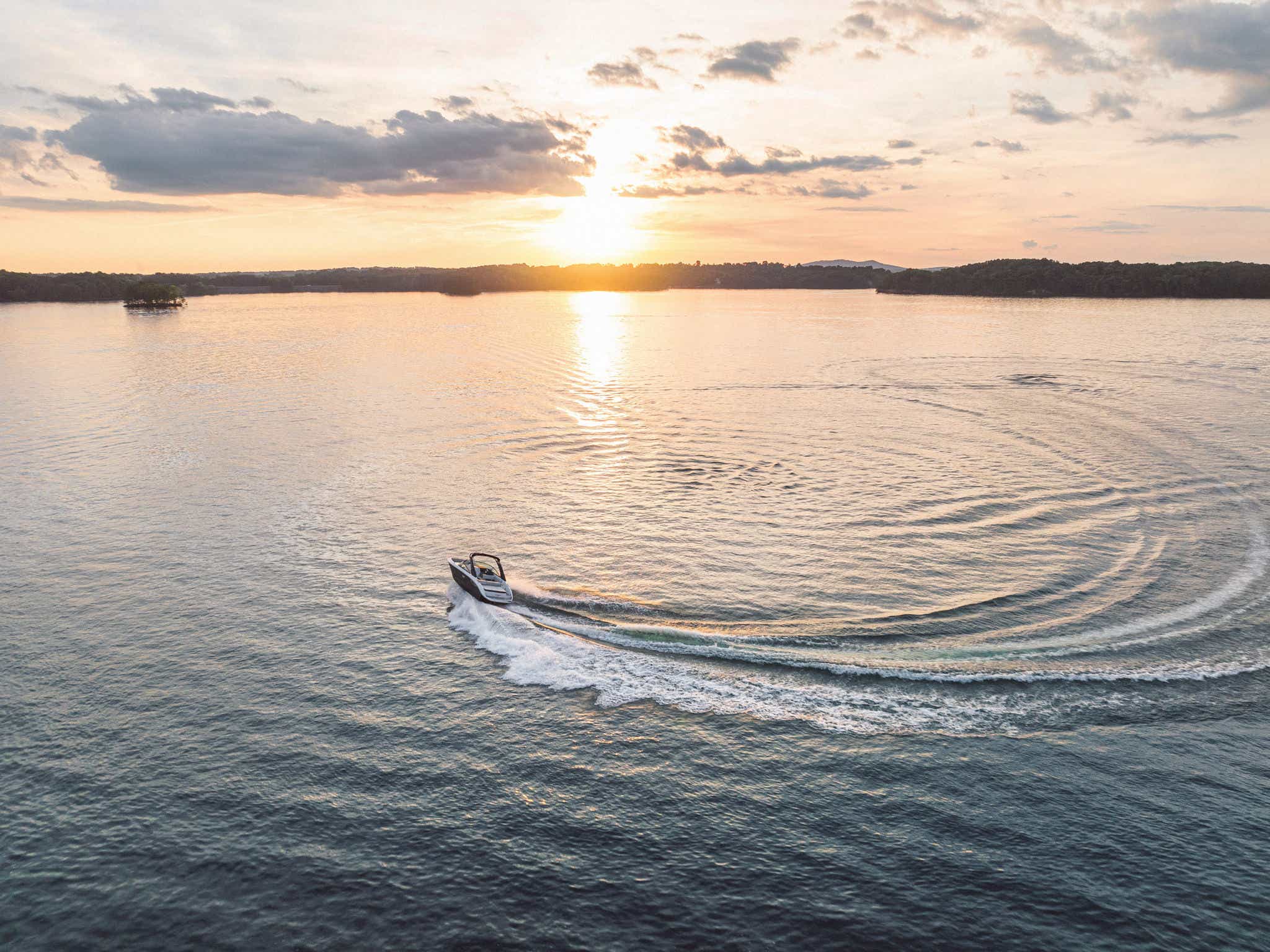 Aerial view of an SDX 250 at sunset