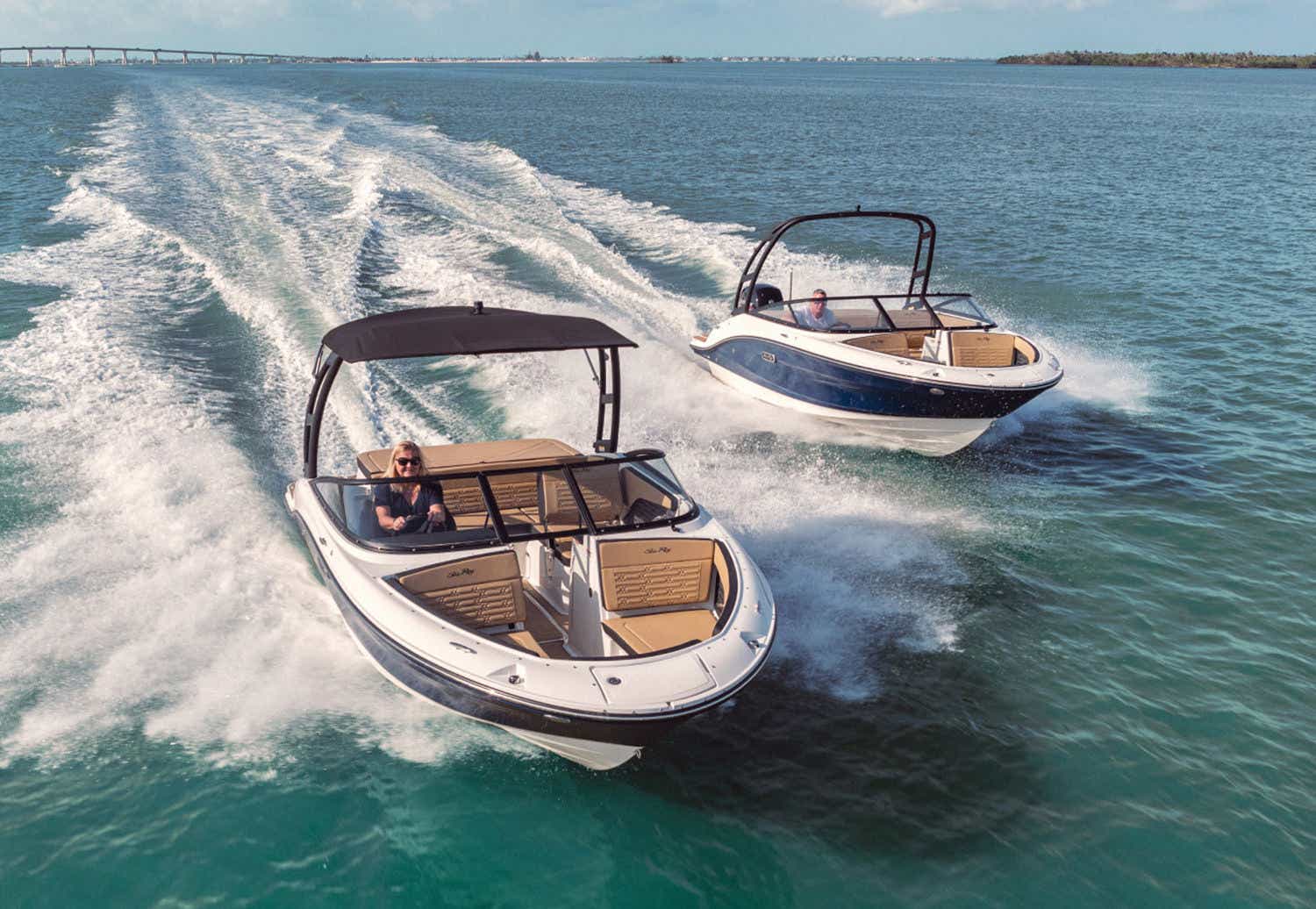 Aerial view of two Sea Ray SPX 190