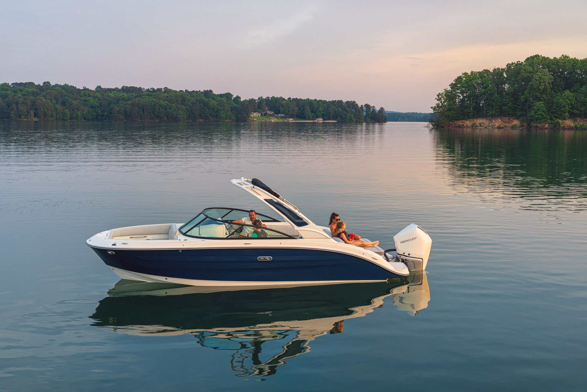 Family aboard an SDX 250 Outboard