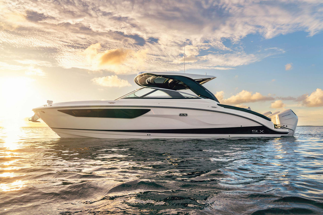SLX 360 Outboard at sunset