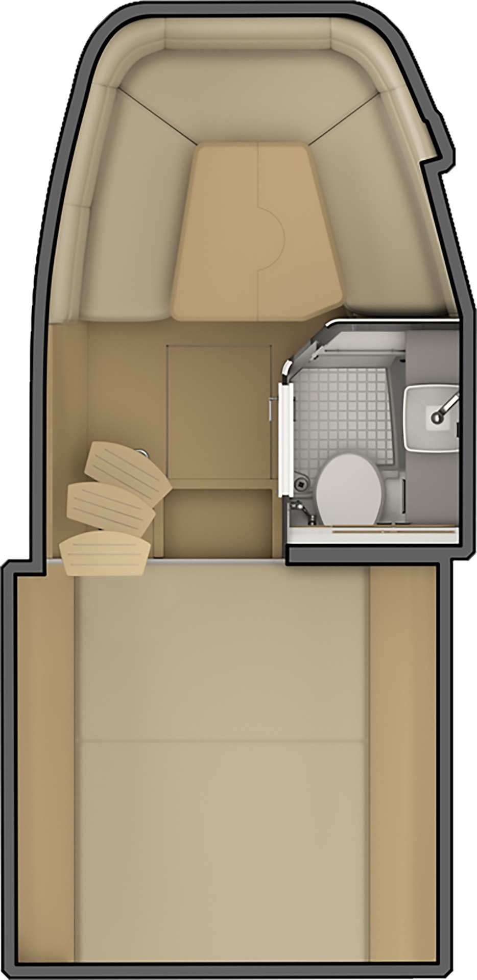 SLX 400 Outboard Cabin floor plan