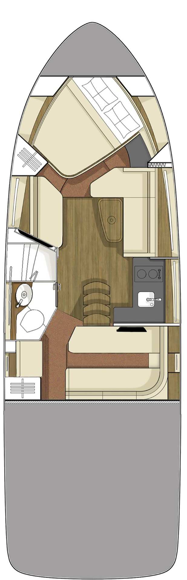 Sundancer 350 Cabin Standard floor plan