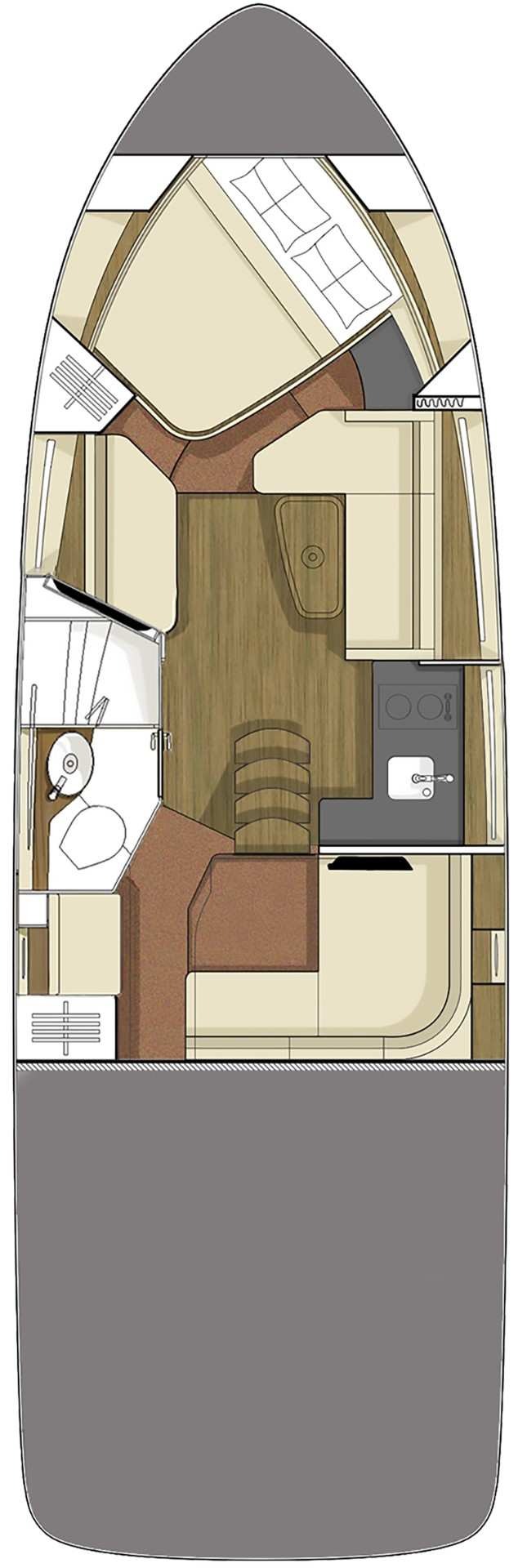 Sundancer 350 Coupe Cabin Option floor plan