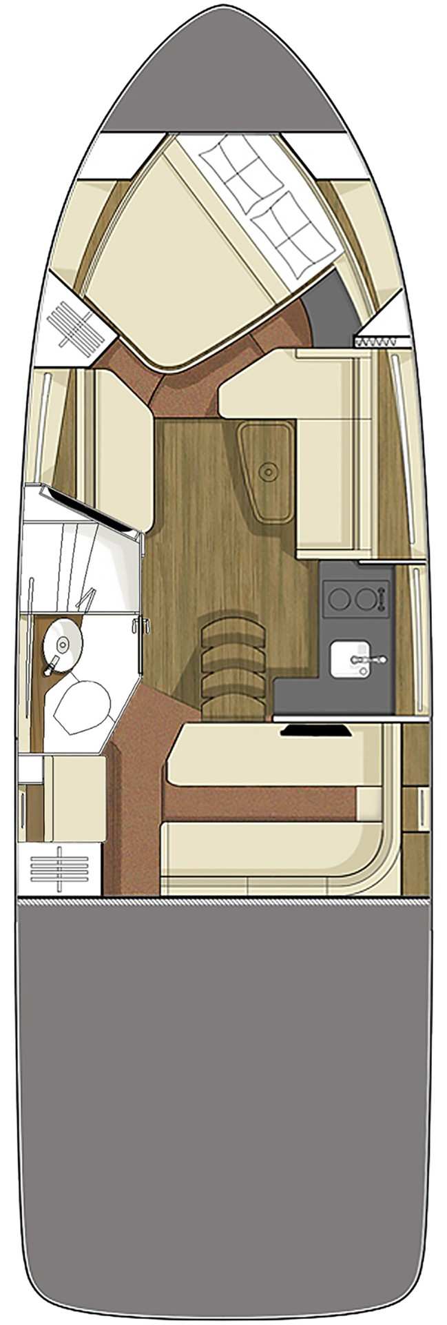Sundancer 350 Coupe Cabin Standard floor plan