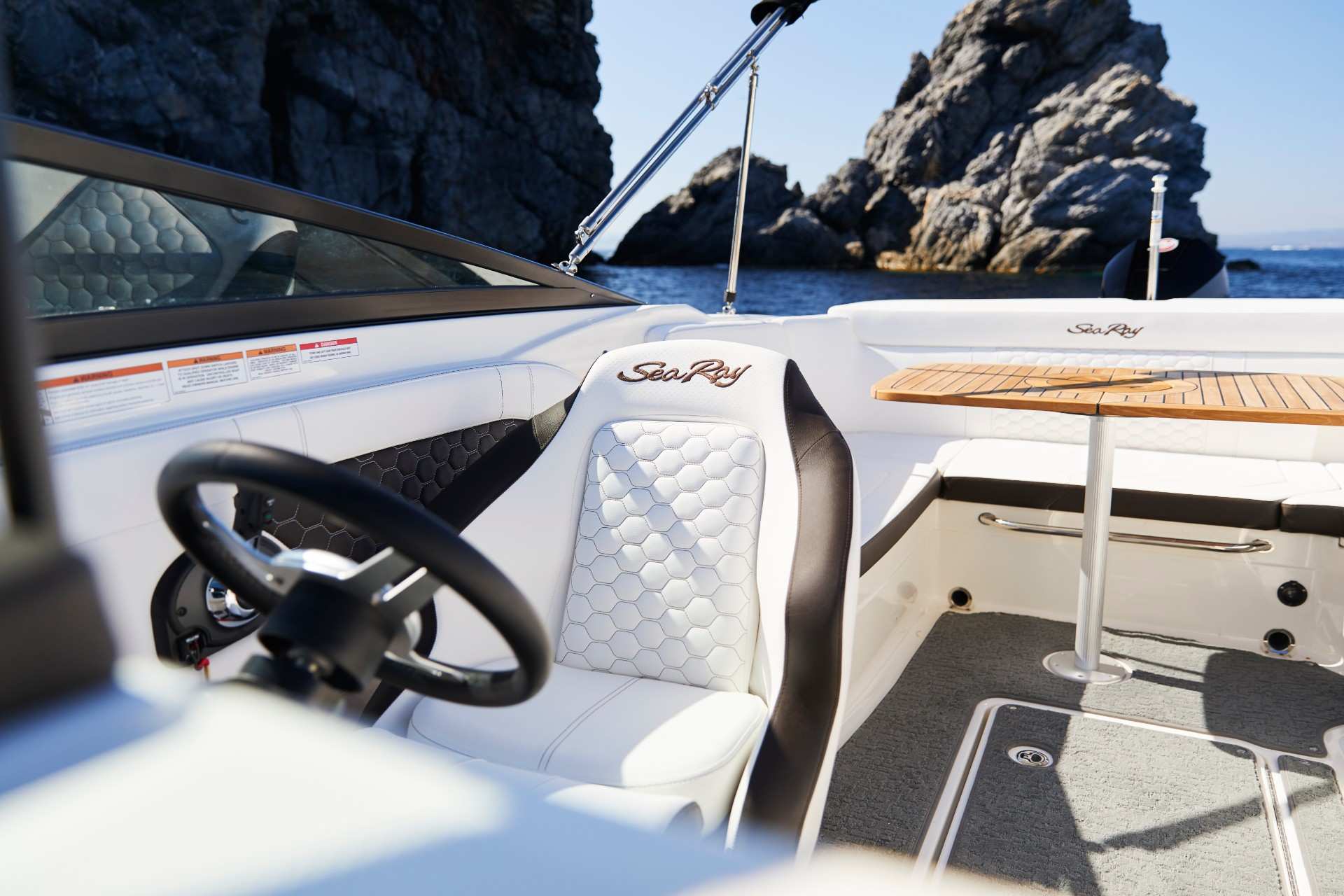 Sun Sport 230 outboard cockpit helm aft