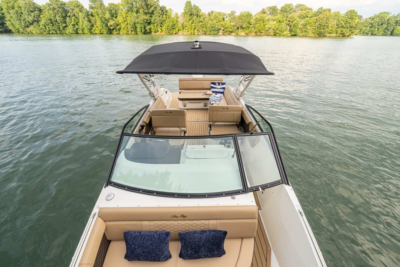 SDX 250 Outboard bow cockpit watersports tower Bimini top