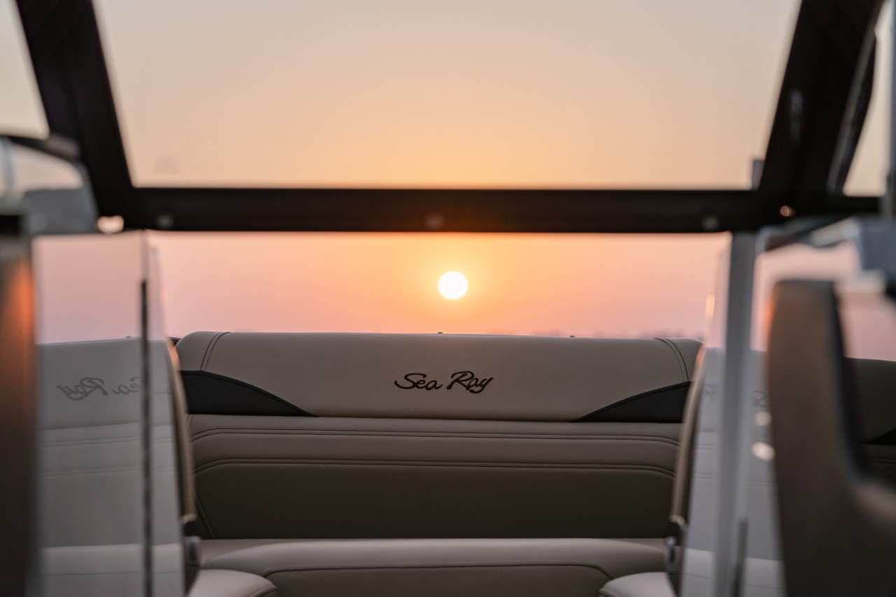SLX 280 bow windshield sunset