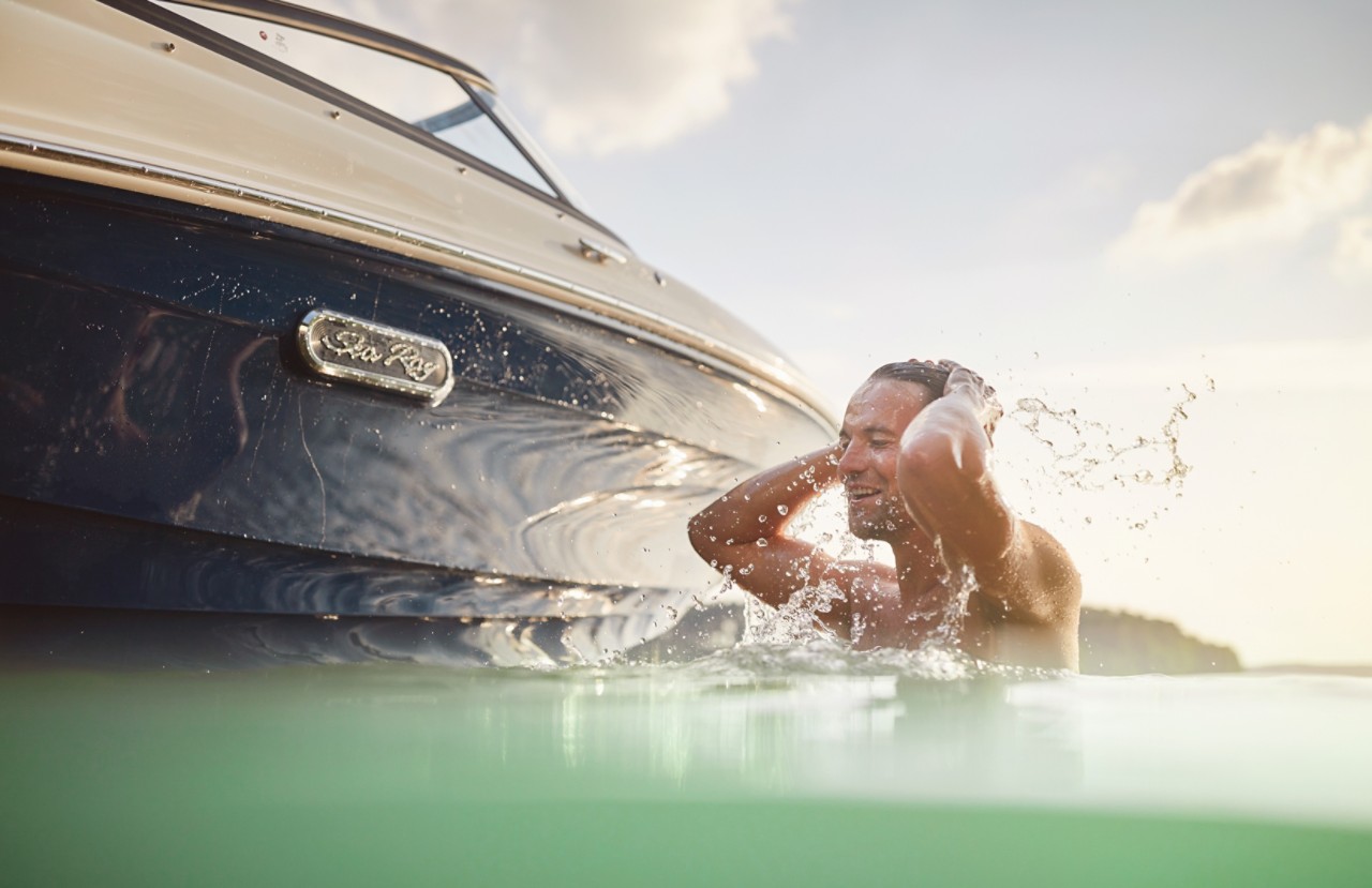 Man swimming next to an SPX 190