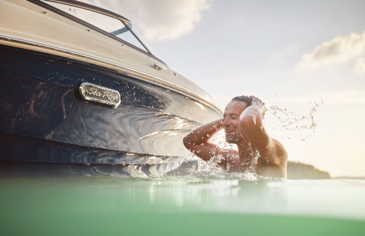 Man swimming next to an SPX 190